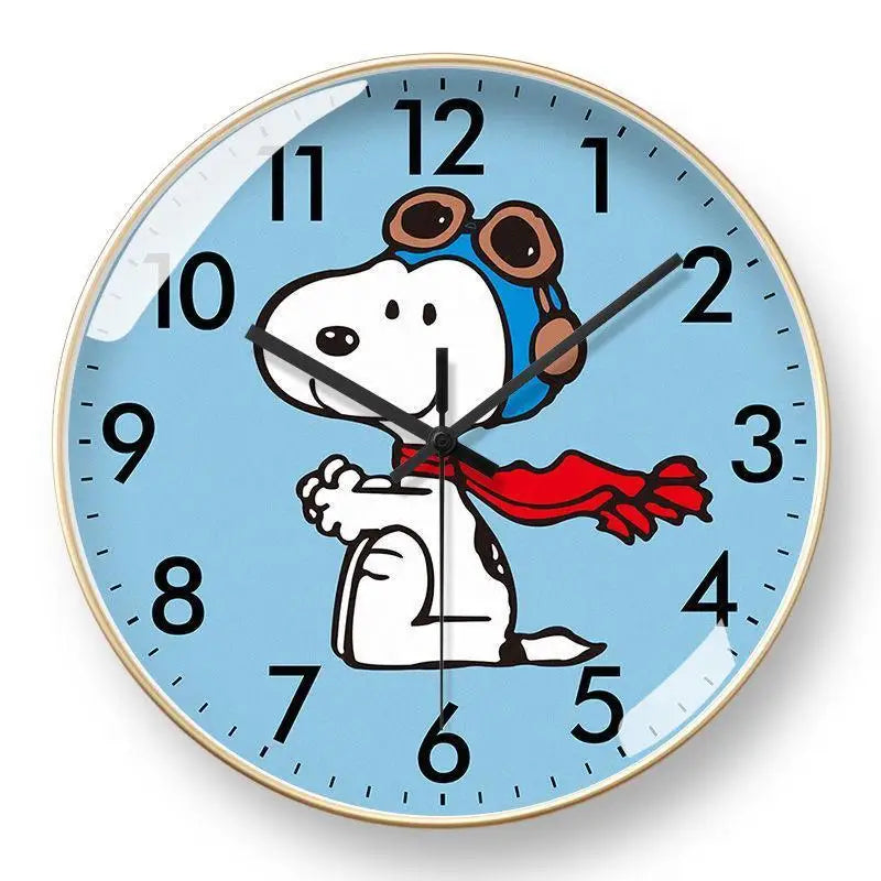 Snoopy cartoon wall clock around the anime home living room dining room children's room learning wall hanging quartz clock