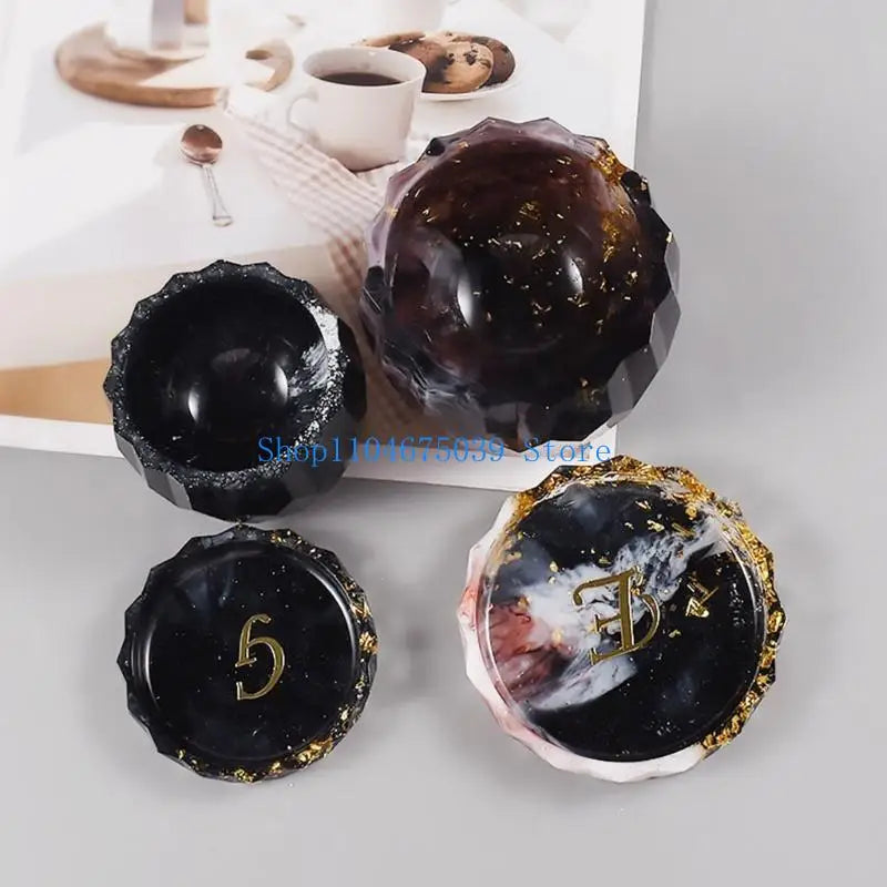 5asd Succulents Flower Pot Mold Round Vase Plaster Cement Molds Holder Mould