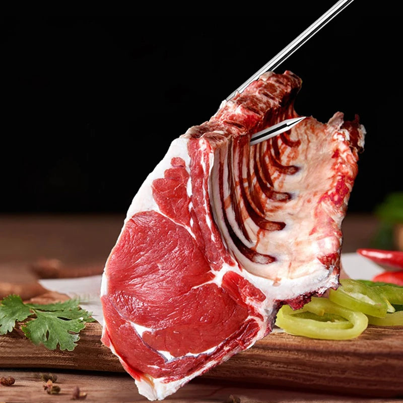 Kitchen Sausage Bacon Meat Processing T Hooks T-Handle Meat Boning Hook For Kitchen Butcher Shop Restaurant BBQ Tool