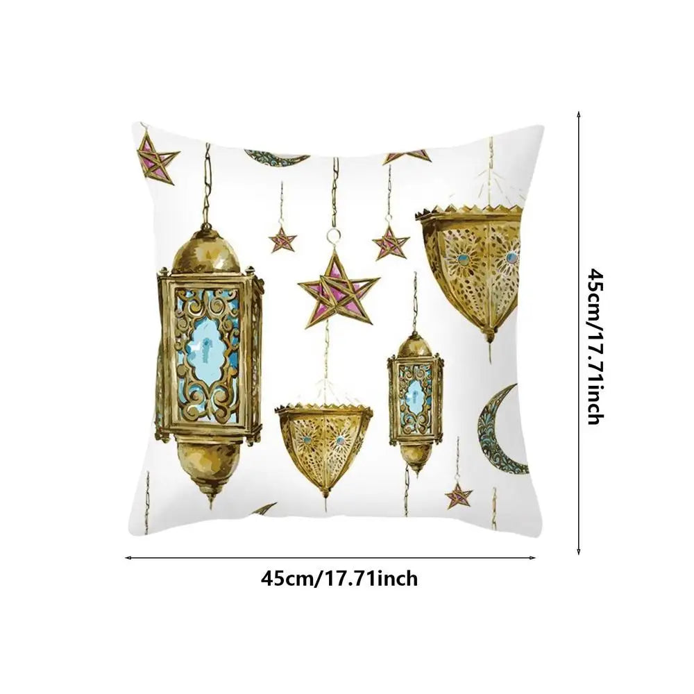 2023 Eid Pillowcase Decor For Home Sofa Cushion Cover Islamic Ramazan Kareem Decoration Mosque Mahometan Pillow Cover Gifts