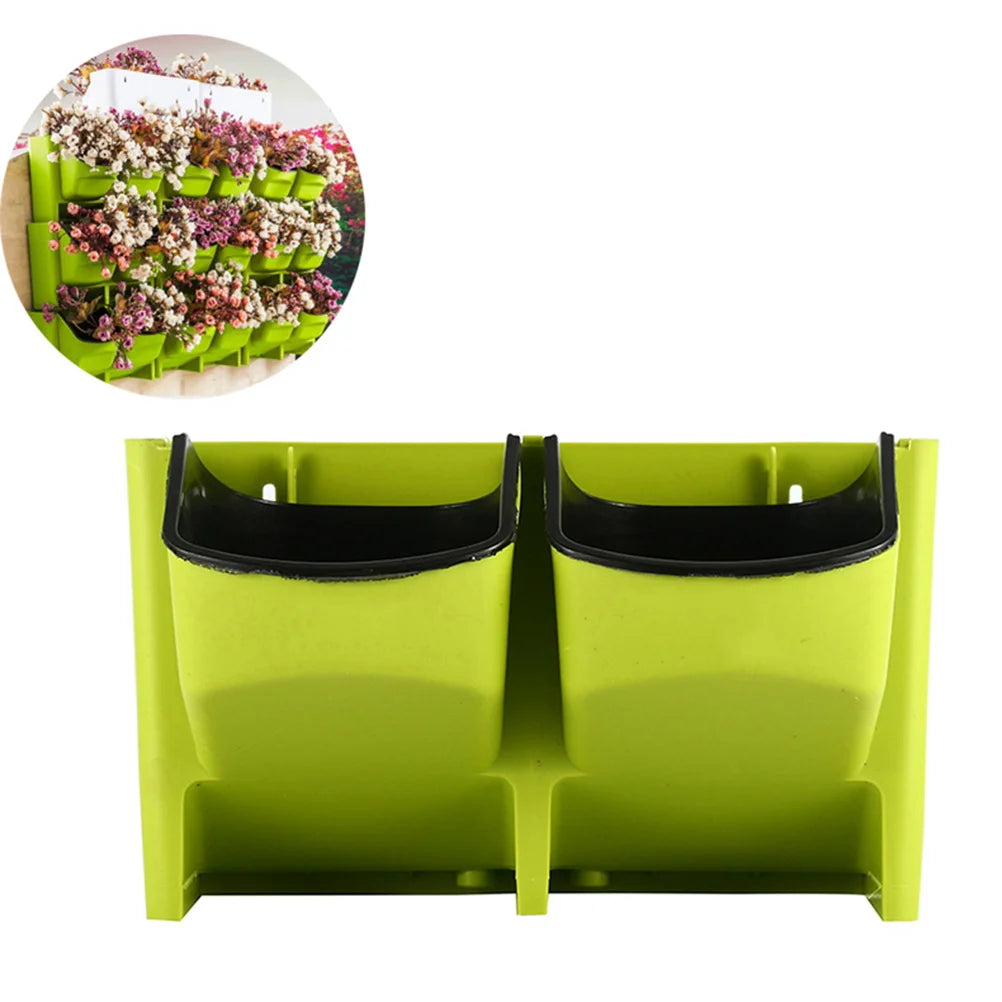 Light Green Wall Mounted Planter With Drainage Holes Vertical Garden Decor For Balcony Fence Patio Yard Resin Flower Pot