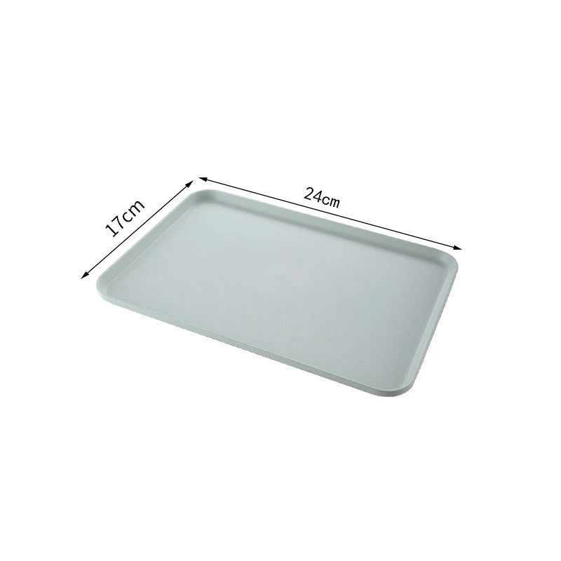 Plastic Serving Tray Home Tea Fruit Dessert Tray Anti-SlipScratch Resistant Plastic Food Cooking Storage Tray Kitchen Supplies