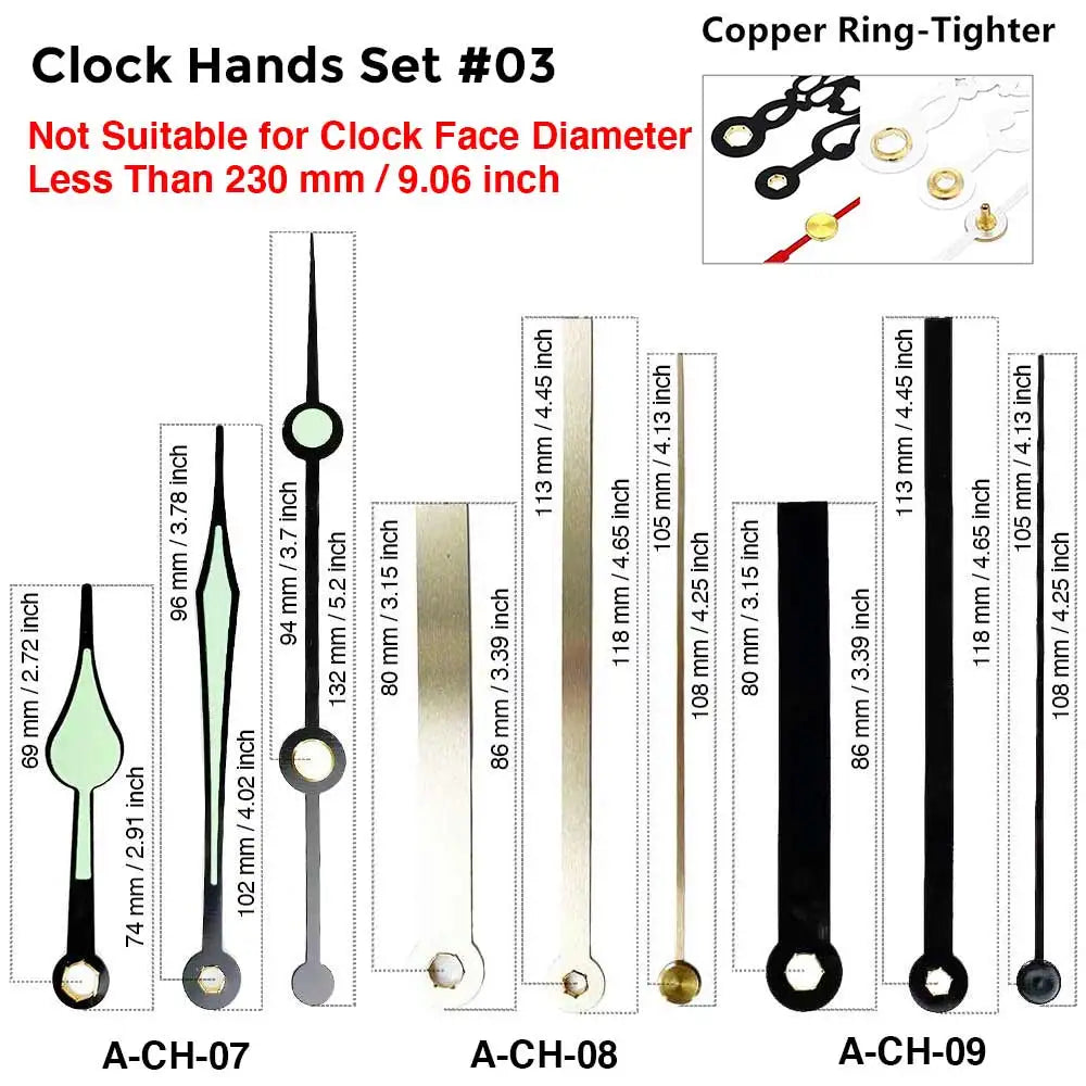 MCDFL Clock Mechanism Silent Quartz Movement Machine Wall Hands Pointer Set Clockwork Table Long Shaft DIY Watches Repair Parts