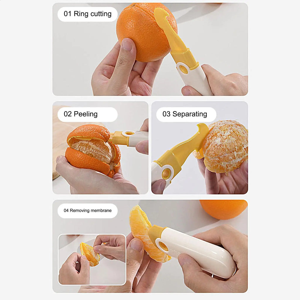 Orange Peeler Non-Slip Kitchen Gadgets Stainless Steel Cutter Pomegranate Peeler For Lemon Grapefruit Citrus Home Apartment