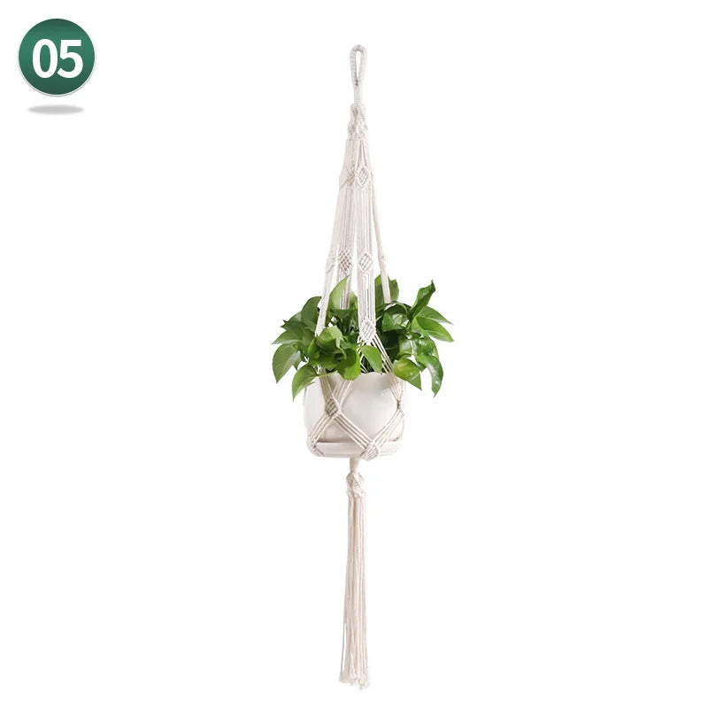 Handmade Macrame Plant Hanger Plant Hanger Flower Pot Planter Hanger Wall Decor Courtyard Garden Hanging Planter Hanging Basket