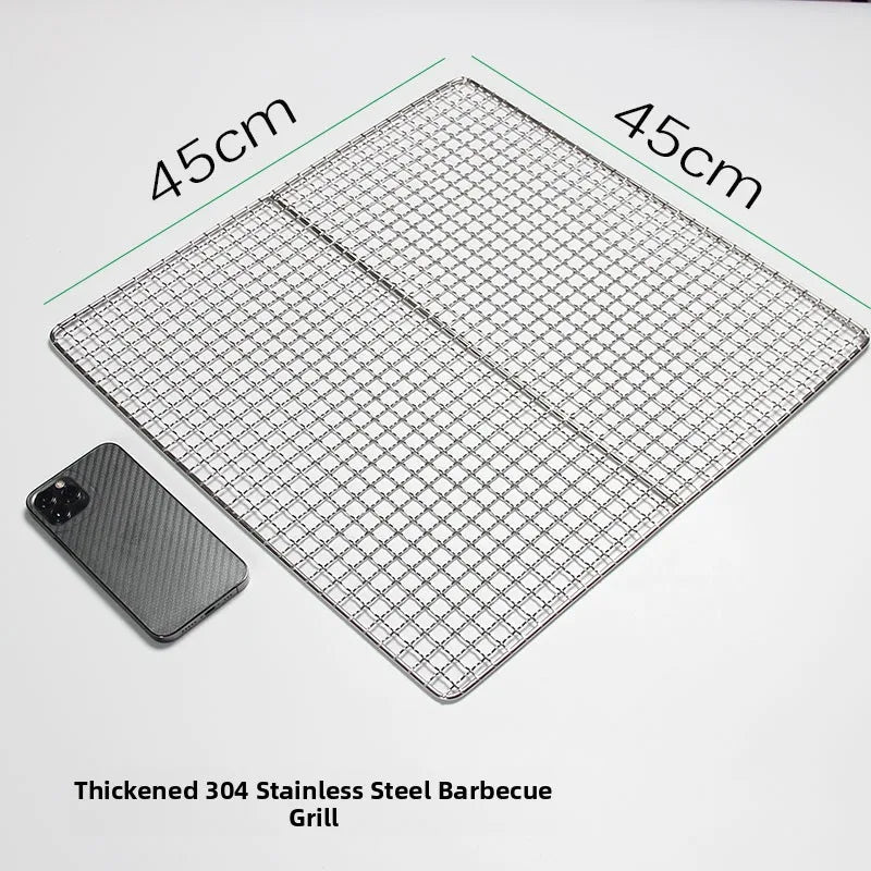 Thiened Rectangular Me BBQ ill Net 304 Stainl Steel Drng Net Barbecue Wire Me for Outdoor Kitchen Cooking Tools