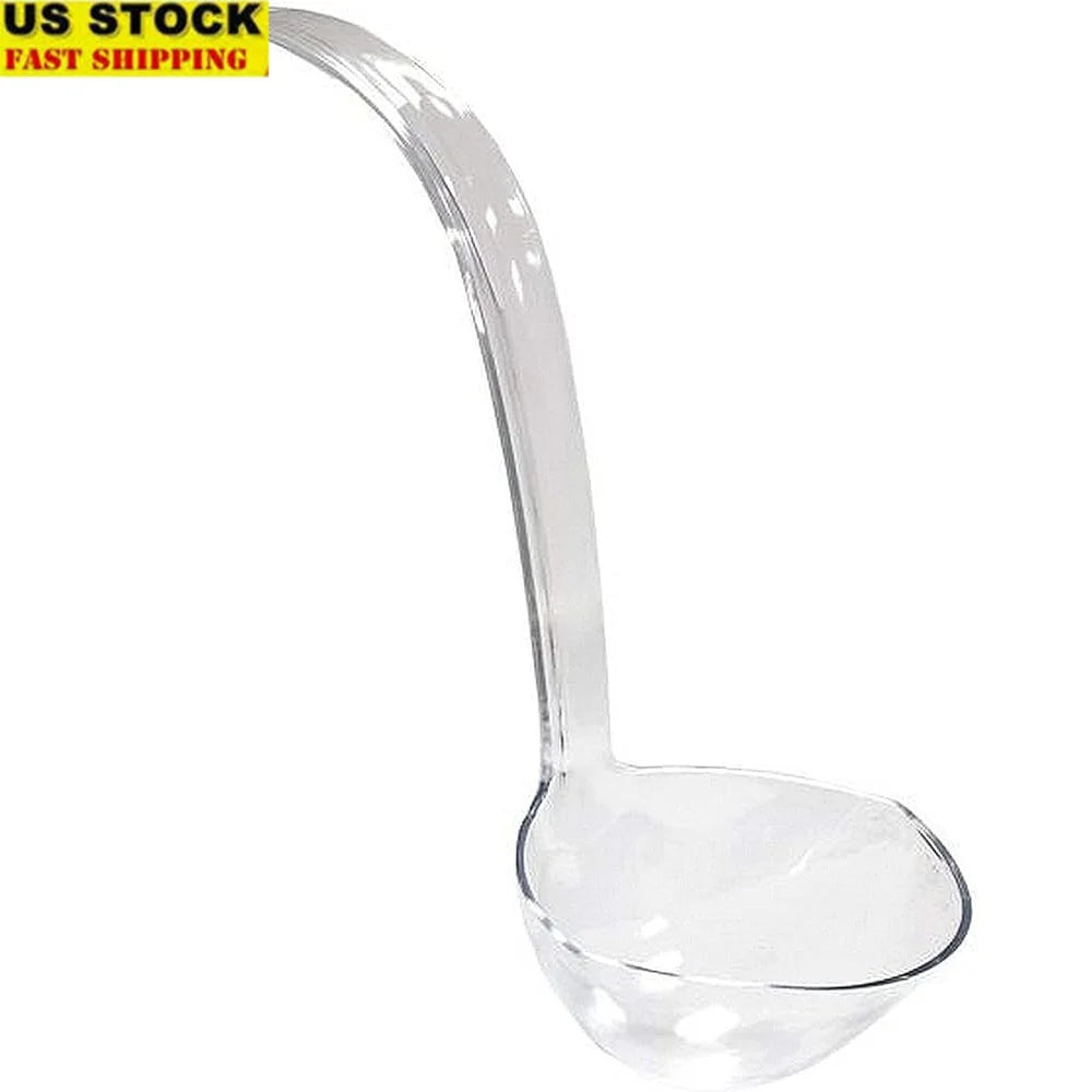 Heavy Duty Clear Plastic 5-Ounce Serving Ladle Punch Bowls Soups Catering Weddings Buffets Reusable Disposable Ideal Events