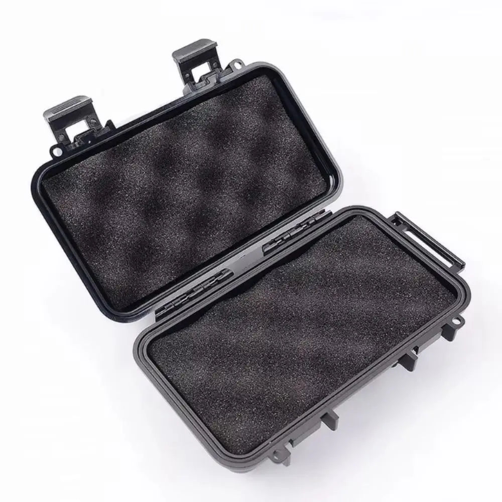 Professional ABS Sealed Toolbox Waterproof Shockproof Equipment Dry Box with Foam Lining Black Camping Storage Box