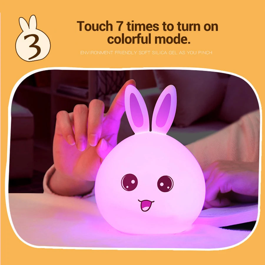 Pumpkin Night Light Rechargeable Touch Control Bedside Lamp,Bedroom Children's Room Christmas Gift with Dimmable RGB Lighting