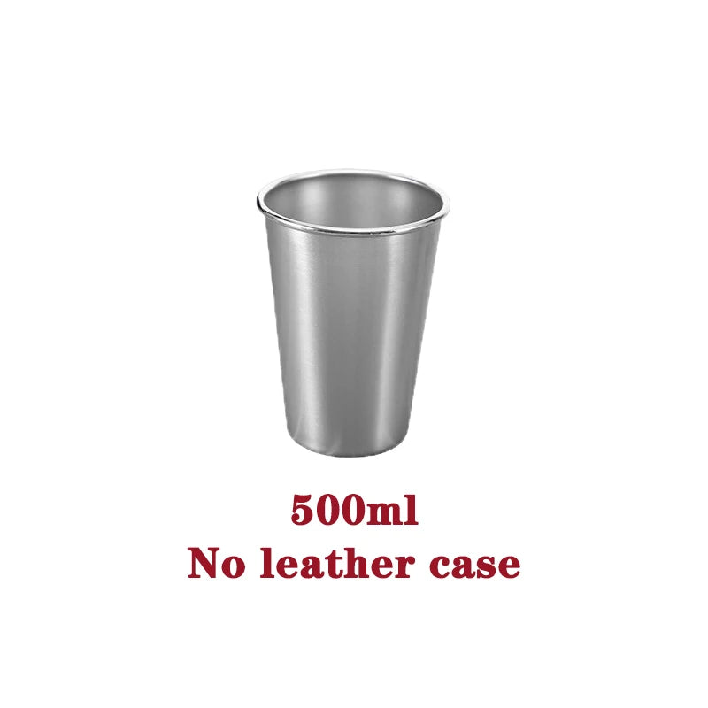 30ml-500ml Stainless Steel Metal Cup Beer Cups White Wine Glass Coffee Tumbler Travel Camping Mugs Drinking Tea Mug Set Outdoor