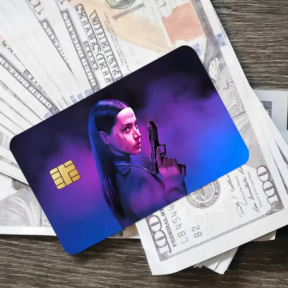 Action Crime MOVIE Ballerina Poster Credit Skin Cover Card Stickers 4PCS Film Bus Pass Front Decoration Bank Debit Waterproof