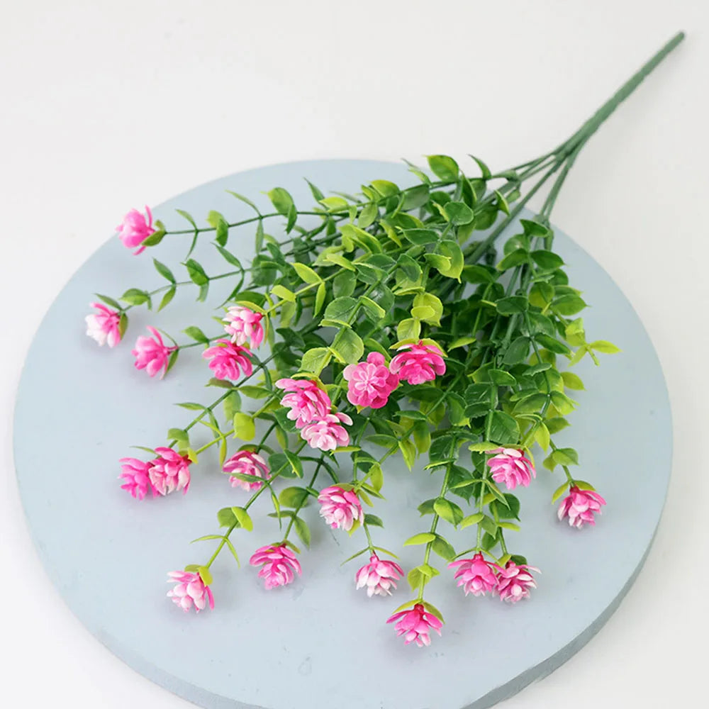 1 Bundle Outdoor UV Resistant Artificial Flowers Greenery Shrubs Plants Fake Flower for Wedding Garden Kitchen Office Decor