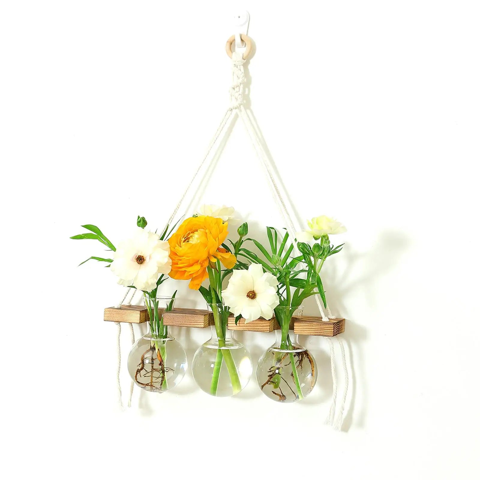 Wall Hanging Planter Flower Pot Wooden Frame Home Office Garden