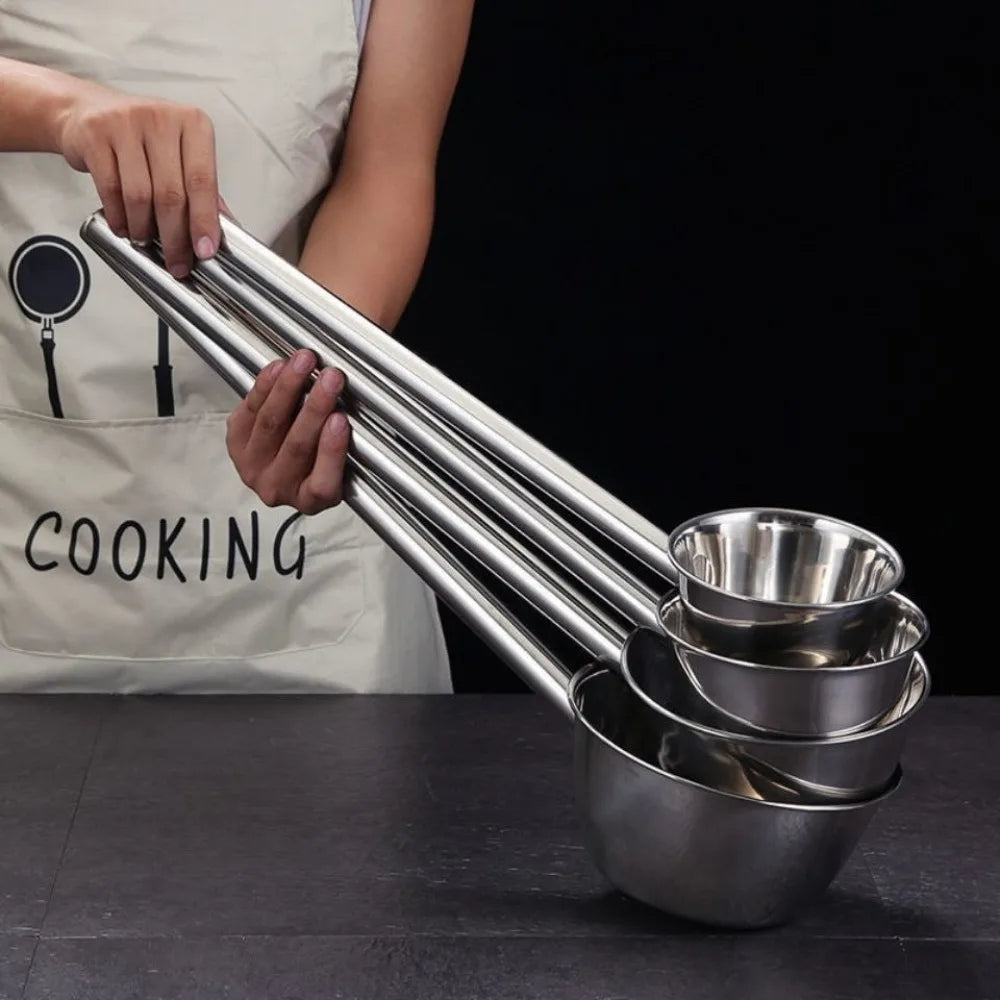 35/45/65cm 304 Food Grade Stainless Steel Ladle Congee Spoon Canteen Restaurant Long Handle Water Spoon Used