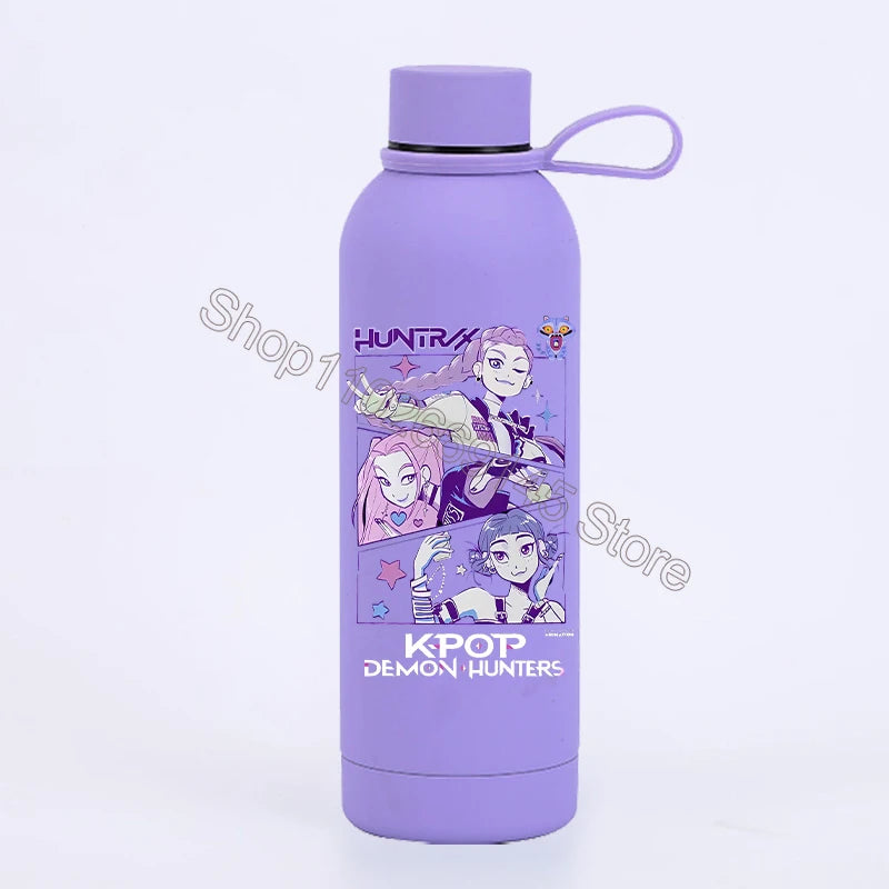 K Pop Demon Huntersd Water Bottles Kawaii Cartoon Thermos Bottle Kids Winter Outdoor Sports Water Cup Children Christmas Gifts