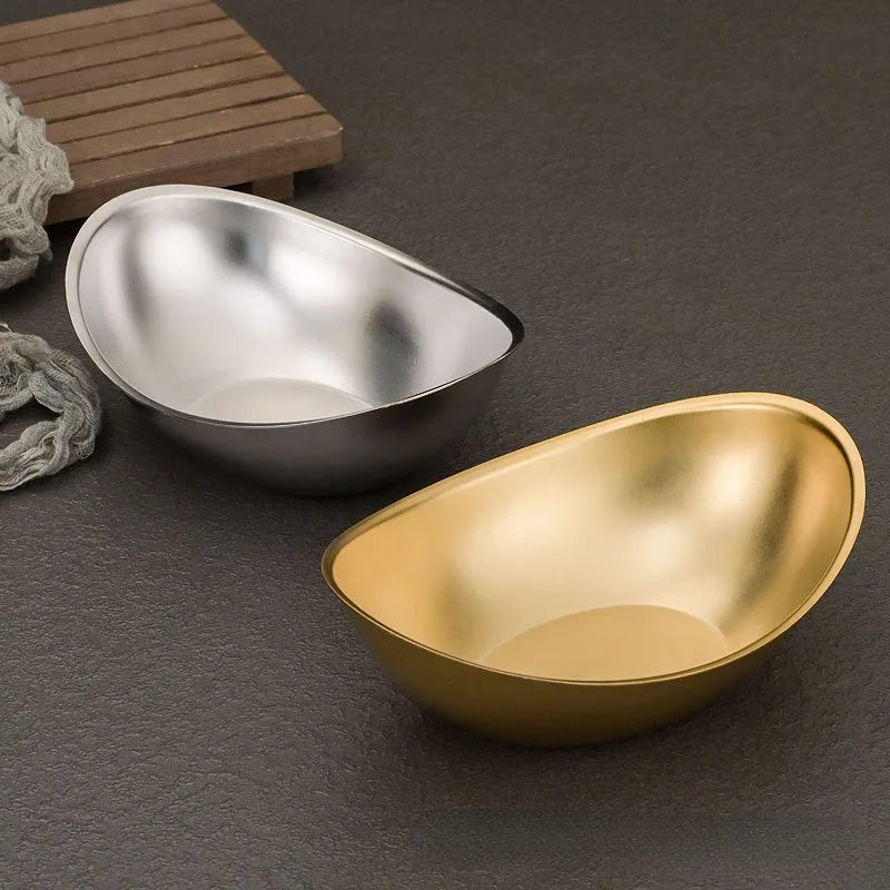 304 Stainless Steel Ingot Bowl Salad Bowl Commercial Dessert Bowl, Snack Bowl Barbecue Restaurant Cutlery