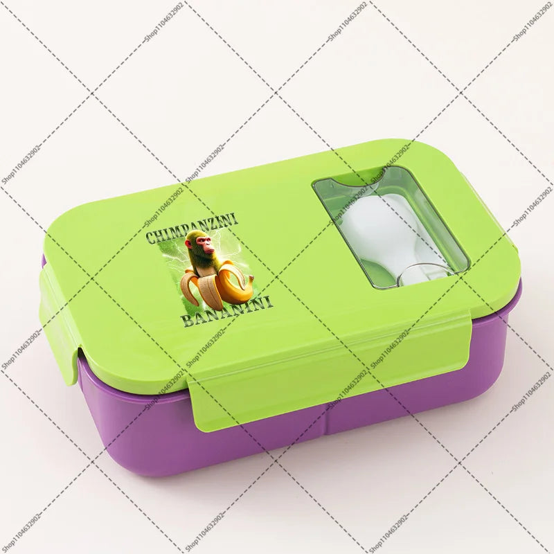 Italian Brainrot Lunchbox Cartoon Pattern Printed Bento Lunch Box Tung Tungtung Sahur Telala Funny Shark Food Storage Containers