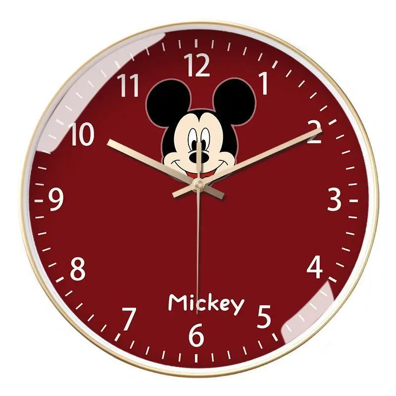 Living room wall clock creative Mickey and Minnie cartoon kawaii children's bedroom wall clock cartoon silent quartz clock