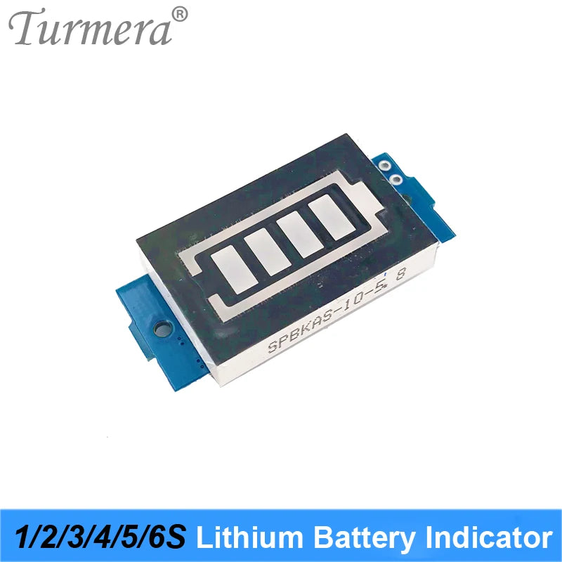 Turmera Battery Indicator LED Display 1S 4.2V 2S 8.4V 3S 10.8V 4S 14.4V 5S 18V 6S 25V 12V 24V 36V 48V for Screwdriver Drills Use