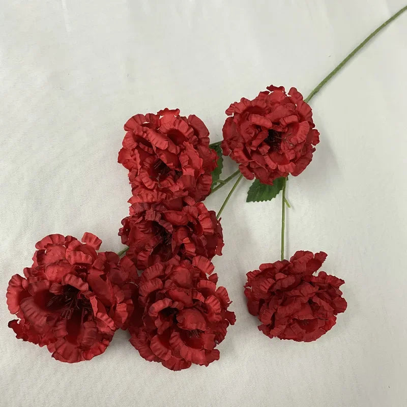 Red Series Artificial Flowers Peonies Roses Wedding Arch Holiday Party Decoration Fake Flower Simulation Rose Plant Floral