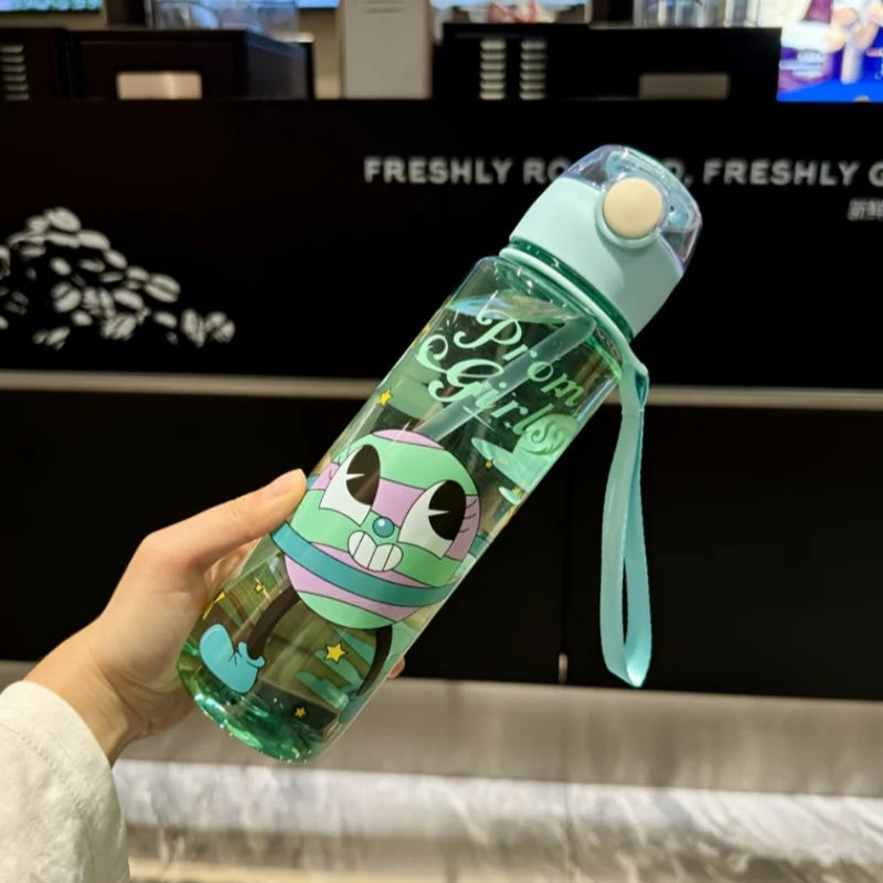 700ML Cartoon Water Bottle Kids With Straw Leakproof Portable Drinkware For School Travel Children Gift， Perfect for Holidays