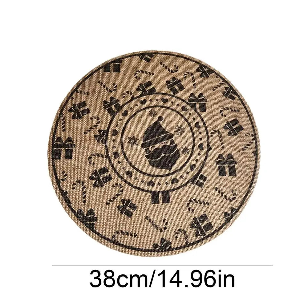 Christmas Dining Table Napkin Mats Linen Waterproof Placemats Kitchen Table MATS Western Food Napkins Tablecloth Kids Favors