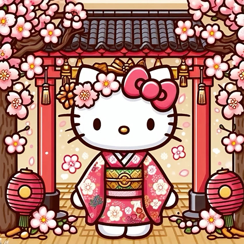 1pc Sanrio Hello Kitty 5D Diamond Painting Kit Round Anime Canvas Frameless Full Drill Mosaic Art DIY Handcraft for Wall Decor