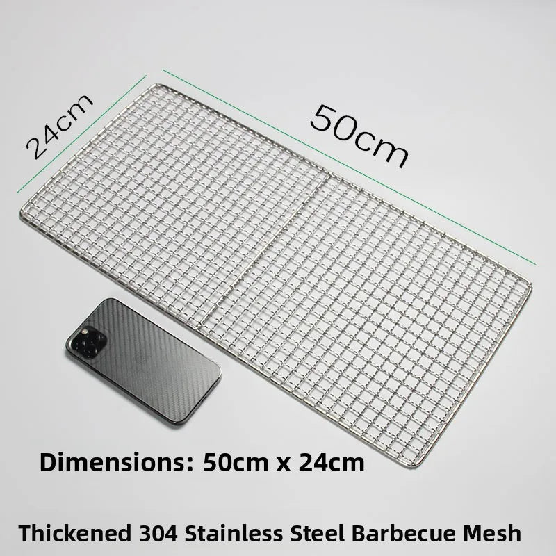 Thiened Rectangular Me BBQ ill Net 304 Stainl Steel Drng Net Barbecue Wire Me for Outdoor Kitchen Cooking Tools