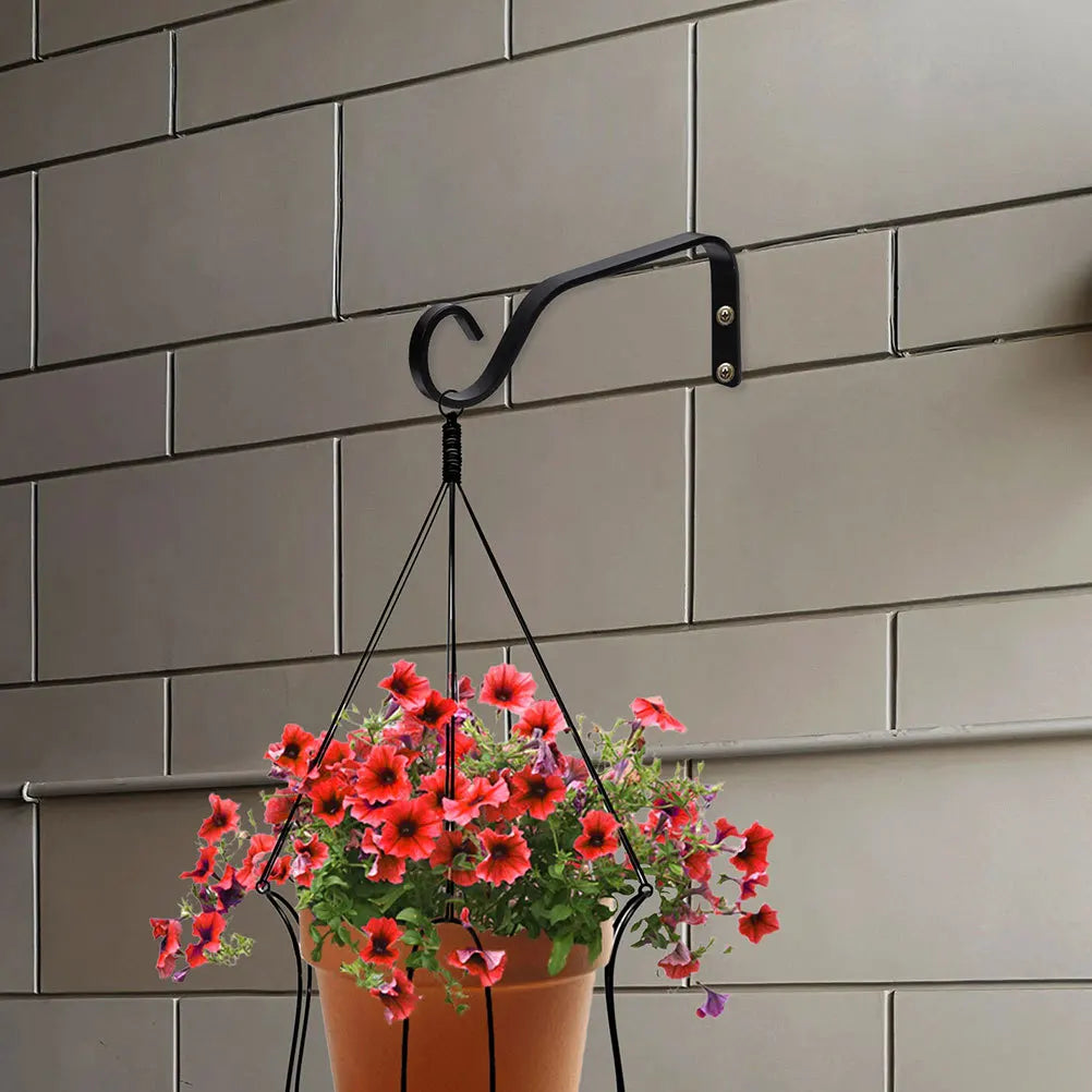 1 set 1 Set Of Hanging Plant Bracket Iron Flower Pot Hook Wall Mount Planter Hanger For Indoor Outdoor Garden Bonsai Wind Chime