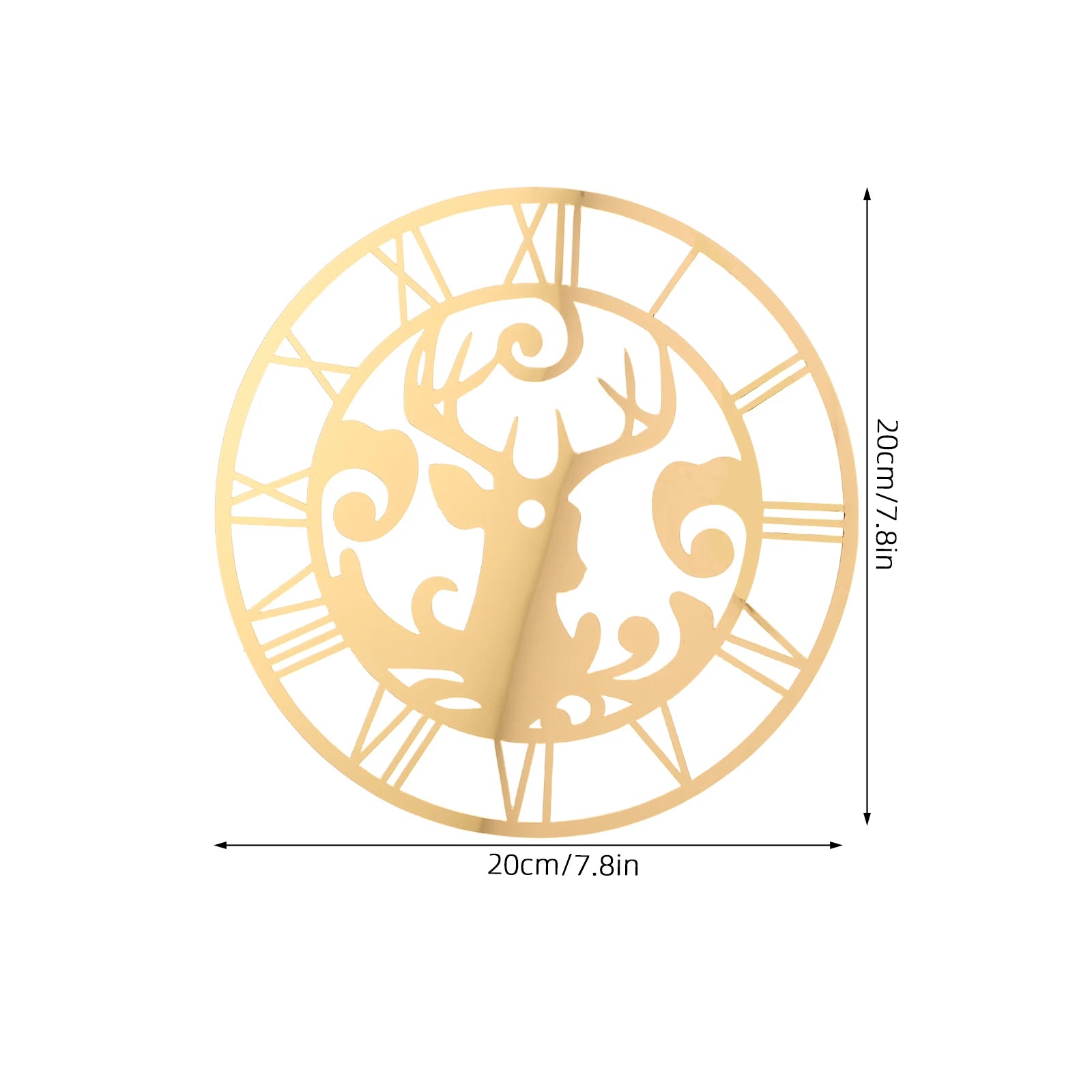 Deer Wall Sticker Clock Round Acrylic Mirror Silent DIY Frameless Decorative Wall Clock for Living Room Bedroom Office