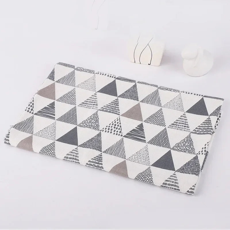 Printed Linen Cotton Fabric Cloth For Curtain Christmas Home Tablecloth Table Runner Pillow Cushion Handwork Sewing Placemat Bag