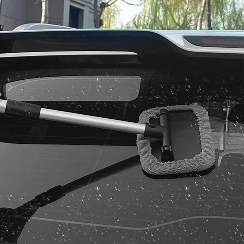 Window Cleaning Kit Car Glass Cleaner Wiper Telescopic Auto Dusting Maintenance Supplies For Rearview Mirror Glass Bathroom Home