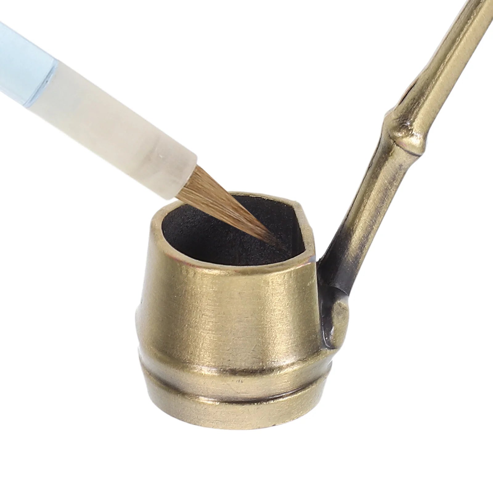Water Ladle for Calligraphy Handmade Alloy Chinese Ink Stone Scoop Multi-Functional Brush Washer Artistic Painting Tool