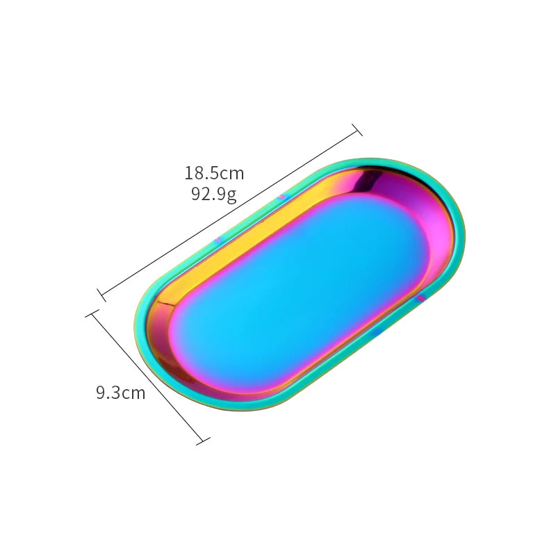 Nordic Style Oval Jewelry Storage Serving Tray Platter Stainless Steel Snack Tray Metal Storage Gold Decoration Home Organizer
