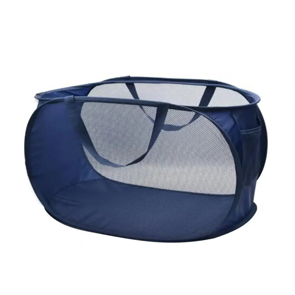 Foldable Laundry Basket with Handle Cloth Mesh Dirty Clothes Hamper Storage Basket Toy Storage Laundry Organizers Storage Pouch