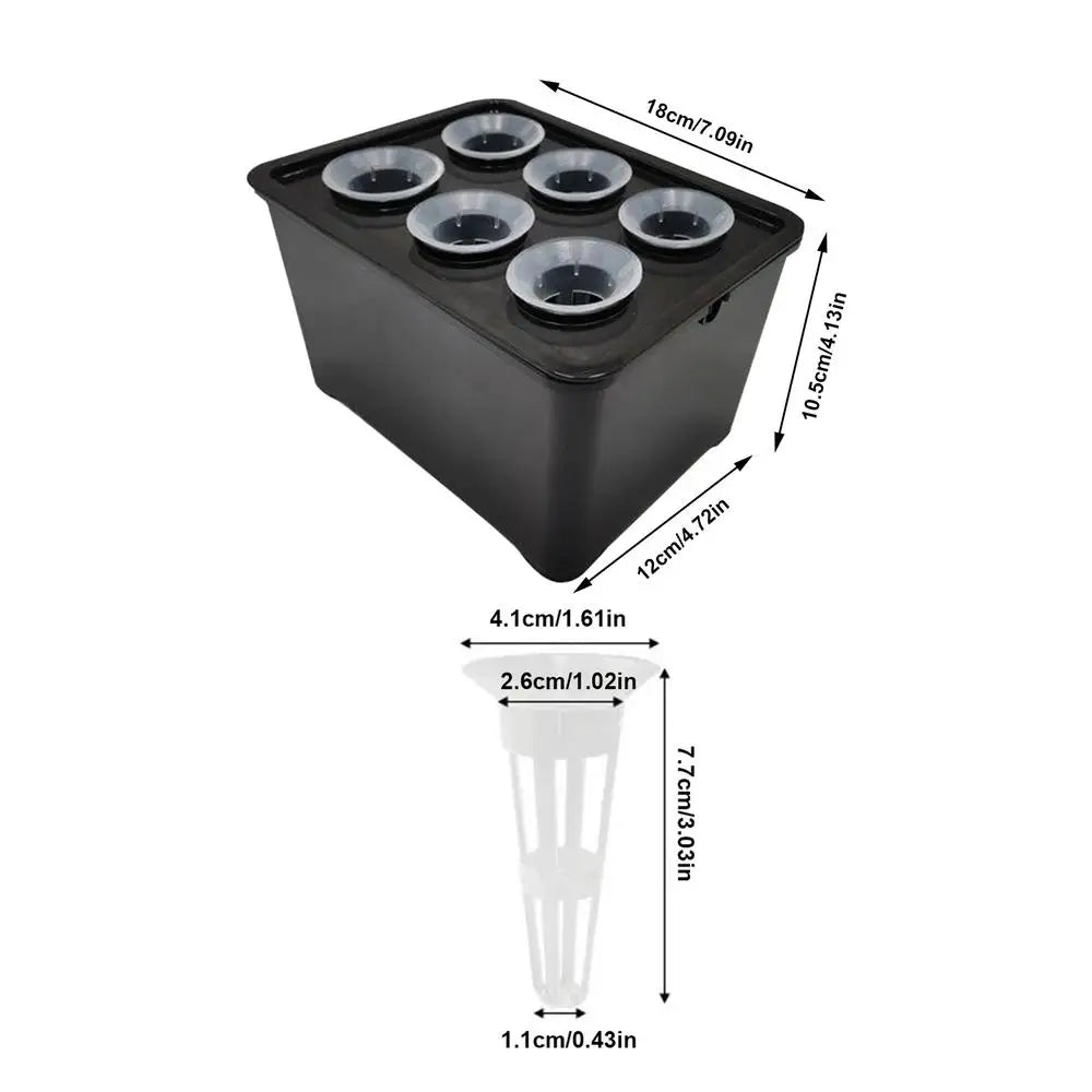 Hydroponics Growing System Kit 6-Holes Cultivation System Garden Cultivation Box For Vegetables Flowers Fruits Indoor Outdoor
