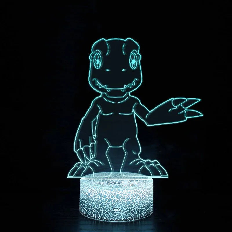 New Digimon Adventure Cartoon Acrylic Table Lamp Agumon Anime Peripheral Doll Creative Gift Trend Ornament Touch Night Light