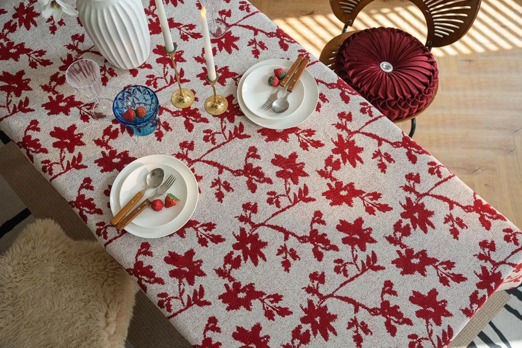 Jacquard Thick Tablecloth Rectangular Dinner Table Cover,for Kitchen Dinning Tabletop,Home Parties Decor