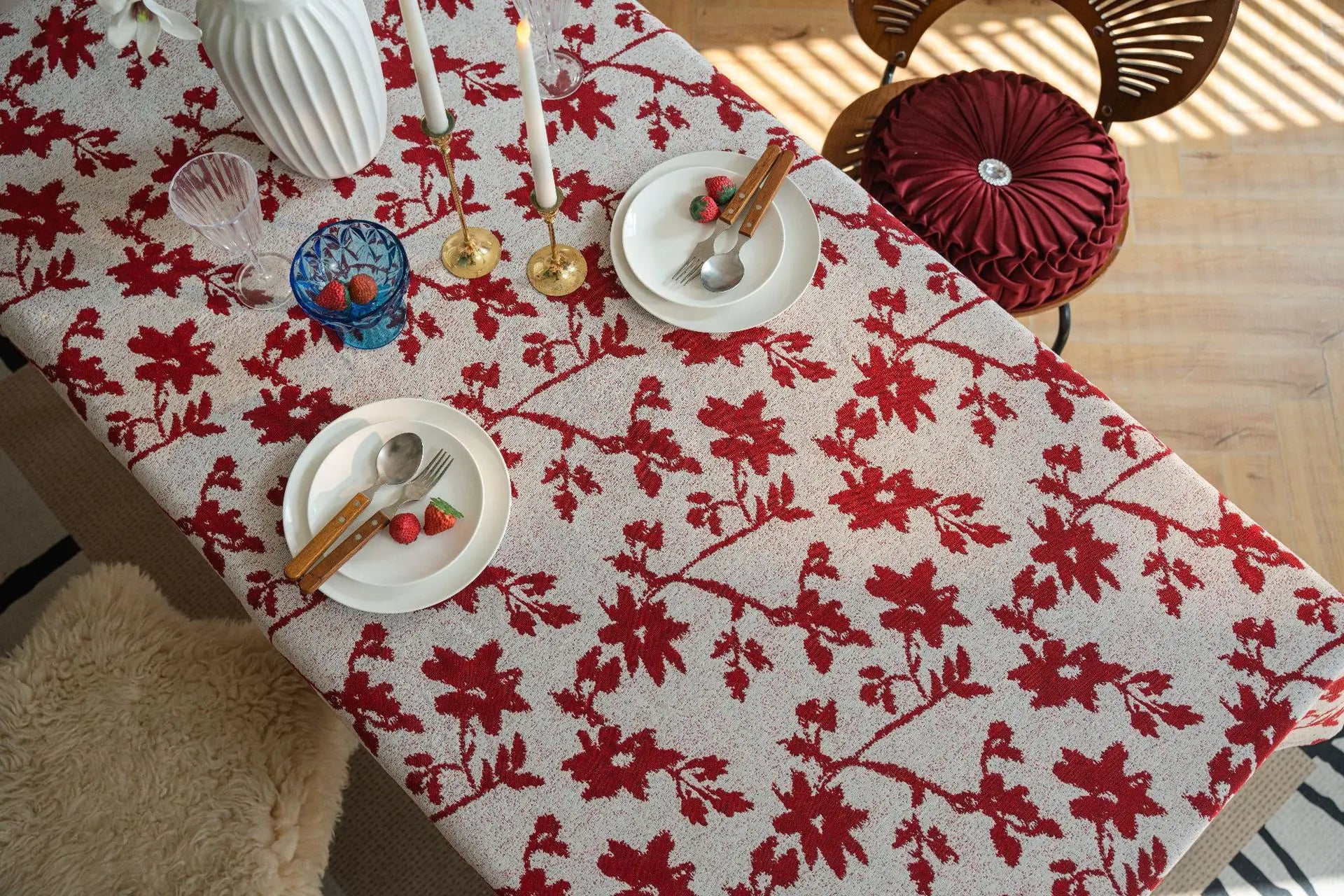 Jacquard Thick Tablecloth Rectangular Dinner Table Cover,for Kitchen Dinning Tabletop,Home Parties Decor