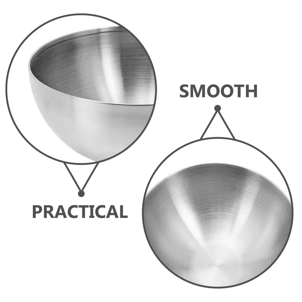 2Pcs Stainless Steel Salad Bowls Multifunctional Rice Soup Fruit Bowls Home Kitchen Tableware Stainless Steel Bowl