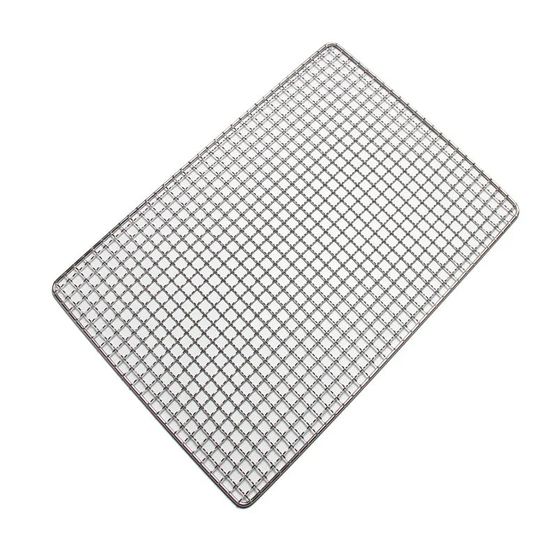 Thiened Rectangular Me BBQ ill Net 304 Stainl Steel Drng Net Barbecue Wire Me for Outdoor Kitchen Cooking Tools