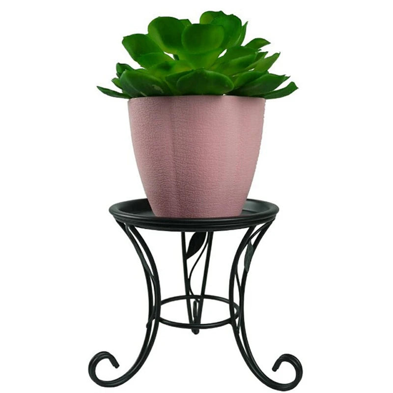 SOFT-Flower Stool Metal Flower Stand,European Style Stool Balcony Floor Garden Flower Pot Planter Holder Decor Plant Shelve