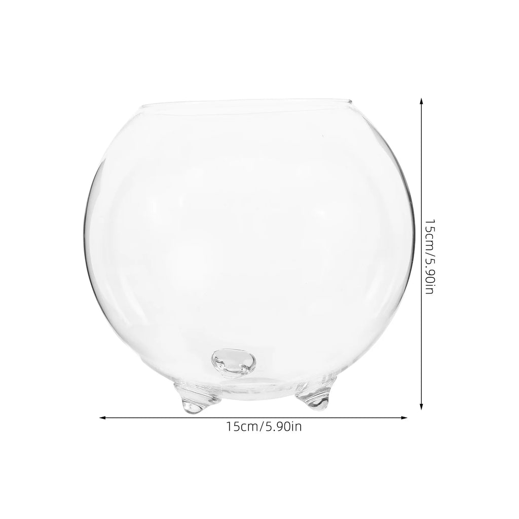 Creative Glass Vase Flower Arrangement Container Transparent Round Modern Chic Home Office Hotel Table Decoration