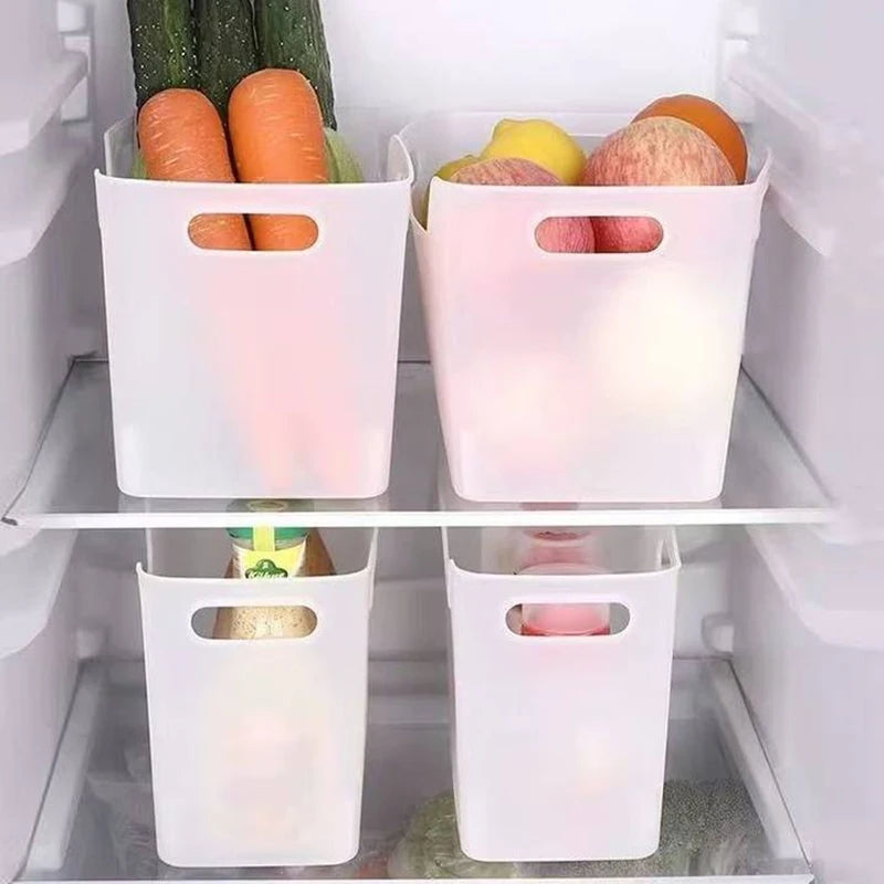 3Pcs With Handle Baskets, Multipurpose Storage Box, Ideal For Storing Cleaning Supplies Or Groceries In The Bathroom And Kitchen