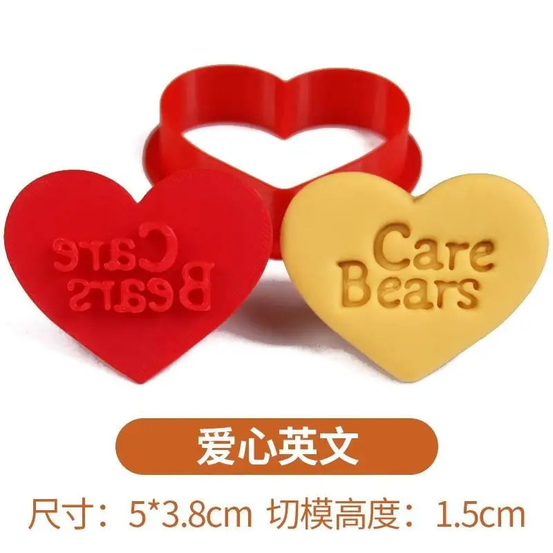 Cartoon Kawaii Care Bear Cookie Molds Sugar Flipping Cookie Cutting Molds 3D Pressable Biscuit Mold Kitchen Baking Pastry Tools