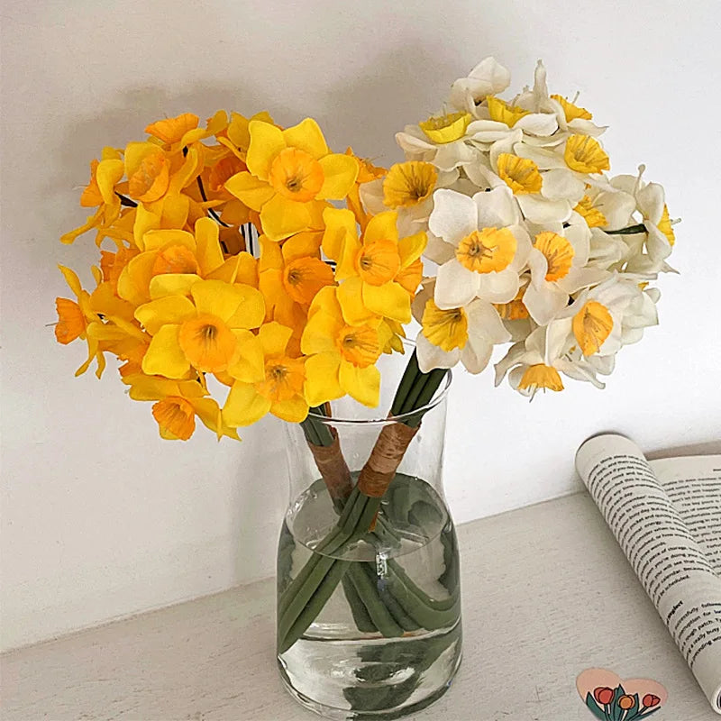 34CM Letter Narcissus Artificial Bouquet Home Dining Table Decoration Plastic Flowers Photography Props Bouquet