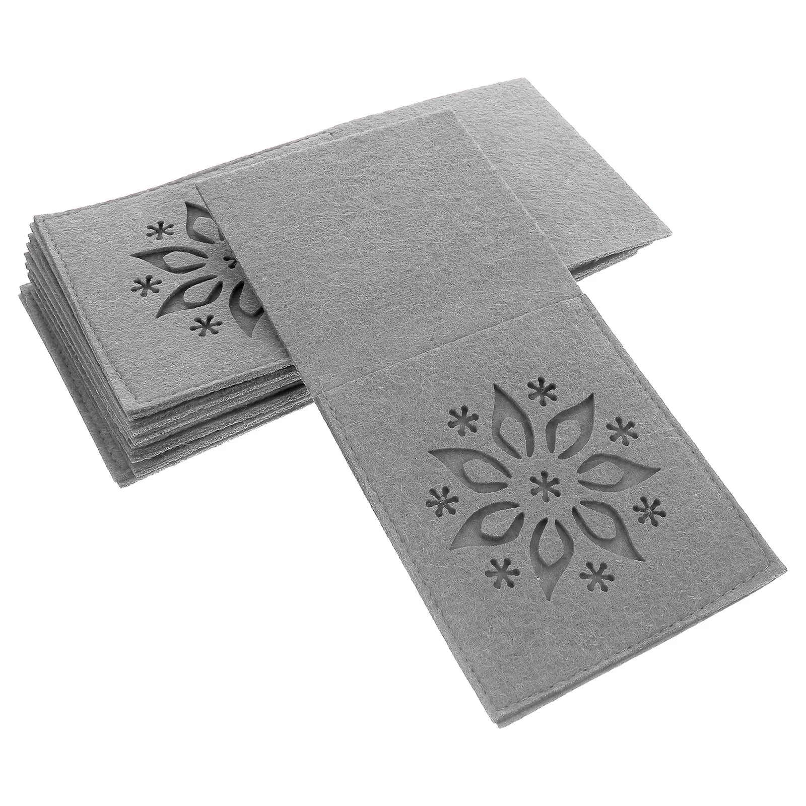 8Pcs Christmas Silverware Bags Rustic Utensil Pouches Cutlery Organizer Fork Spoon Holder Tableware Sleeve Festive Dinner