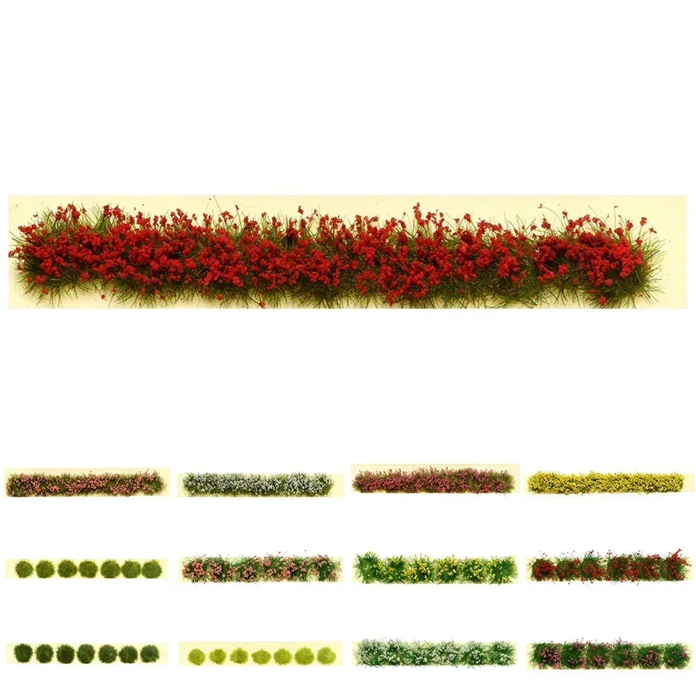 Simulation Miniature Flowers Grass Tufts Model For HO Train Railway Building Garden Scene Decoration Materials Diorama Kits