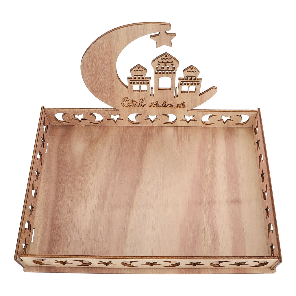 Sweet Treats For Eid Wooden Dessert Serving Tray Ramadan Festival Decor Snacks Storage Dried Fruits Tray Home Party