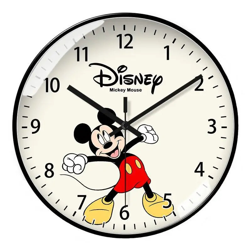 Living room wall clock creative Mickey and Minnie cartoon kawaii children's bedroom wall clock cartoon silent quartz clock
